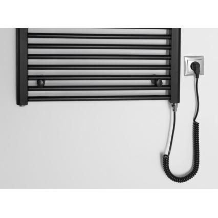 Aqualine - Badkamer elektrisch radiator DIRECT-E 400W/230V 96 cm mat zwart Recht