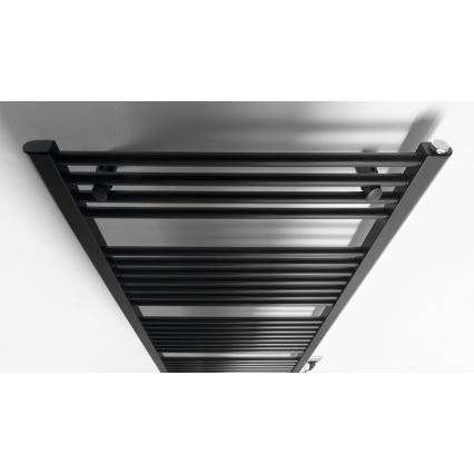Aqualine - Badkamer elektrisch radiator DIRECT-E 600W/230V 132 cm mat zwart Recht