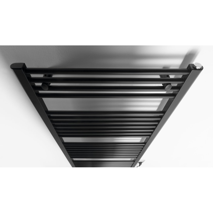 Aqualine - Badkamer elektrisch radiator DIRECT-E 600W/230V 132 cm mat zwart Recht