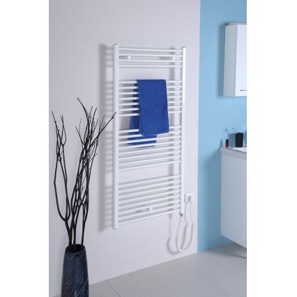 Aqualine - Badkamer elektrisch radiator DIRECT-E 600W/230V 132 cm wit Recht