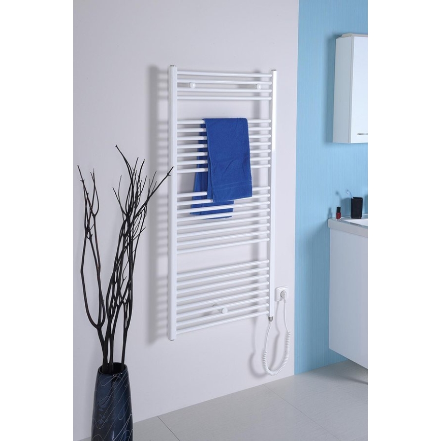 Aqualine - Badkamer elektrisch radiator DIRECT-E 600W/230V 132 cm wit Recht