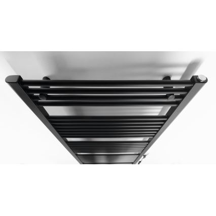 Aqualine - Badkamer elektrisch radiator DIRECT-E 800W/230V 168 cm mat zwart Recht