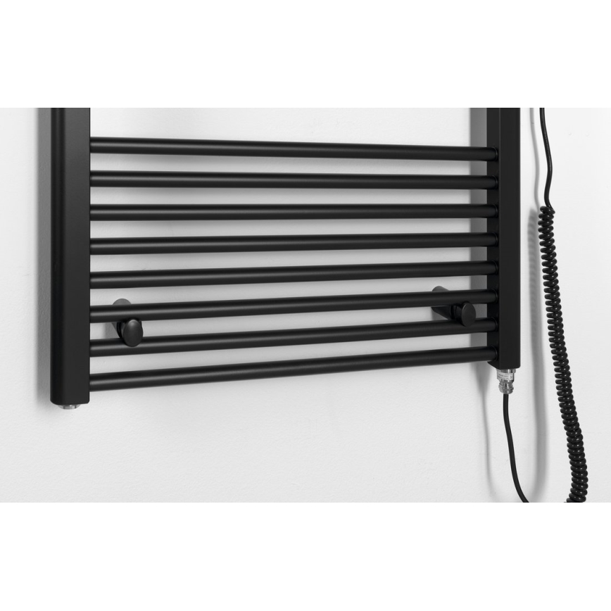 Aqualine - Badkamer elektrisch radiator DIRECT-E 800W/230V 168 cm mat zwart Recht