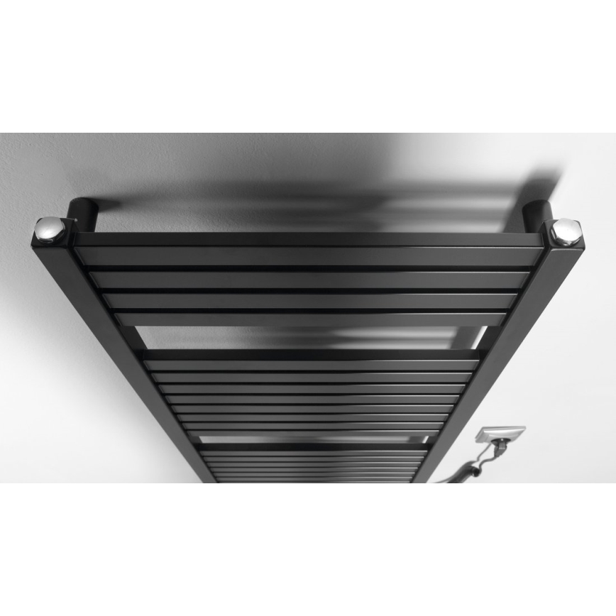 Aqualine - Badkamer elektrisch radiator TONDI-E 300W/230V 97 cm mat zwart Recht