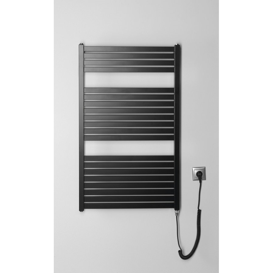 Aqualine - Badkamer elektrisch radiator TONDI-E 400W/230V 97 cm mat zwart Recht
