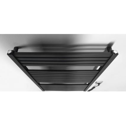 Aqualine - Badkamer elektrisch radiator TONDI-E 400W/230V 97 cm mat zwart Recht
