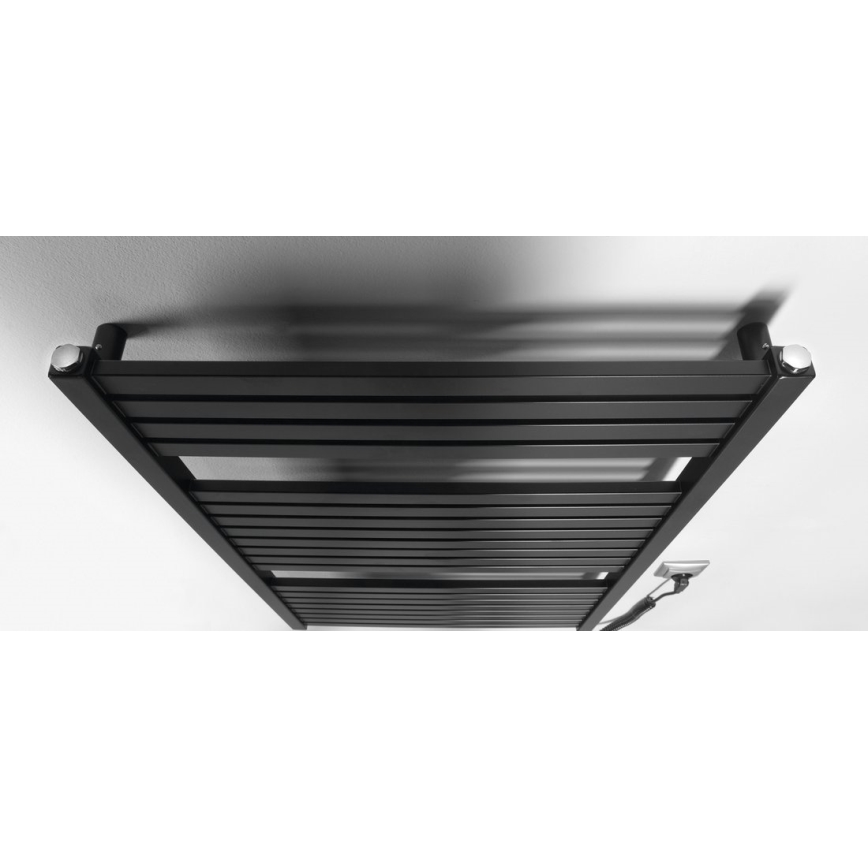 Aqualine - Badkamer elektrisch radiator TONDI-E 400W/230V 97 cm mat zwart Recht