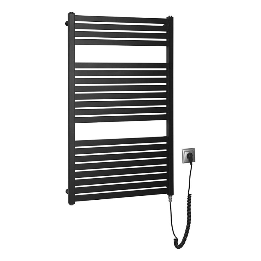 Aqualine - Badkamer elektrisch radiator TONDI-E 400W/230V 97 cm mat zwart Recht