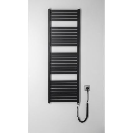 Aqualine - Badkamer elektrisch radiator TONDI-E 500W/230V 133 cm mat zwart Recht