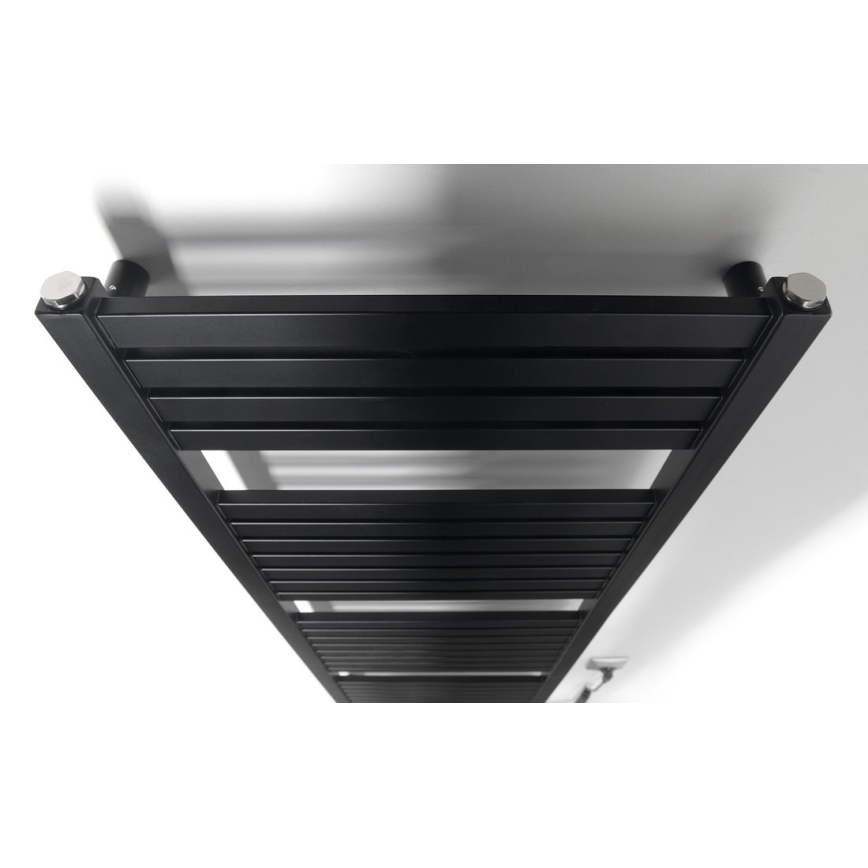 Aqualine - Badkamer elektrisch radiator TONDI-E 500W/230V 133 cm mat zwart Recht