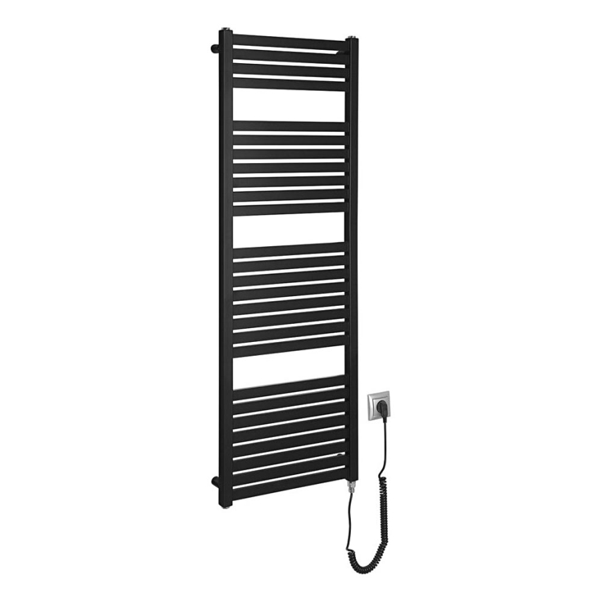 Aqualine - Badkamer elektrisch radiator TONDI-E 500W/230V 133 cm mat zwart Recht
