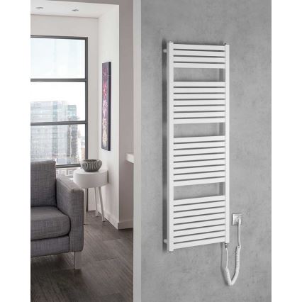 Aqualine - Badkamer elektrisch radiator TONDI-E 500W/230V 133 cm wit Recht