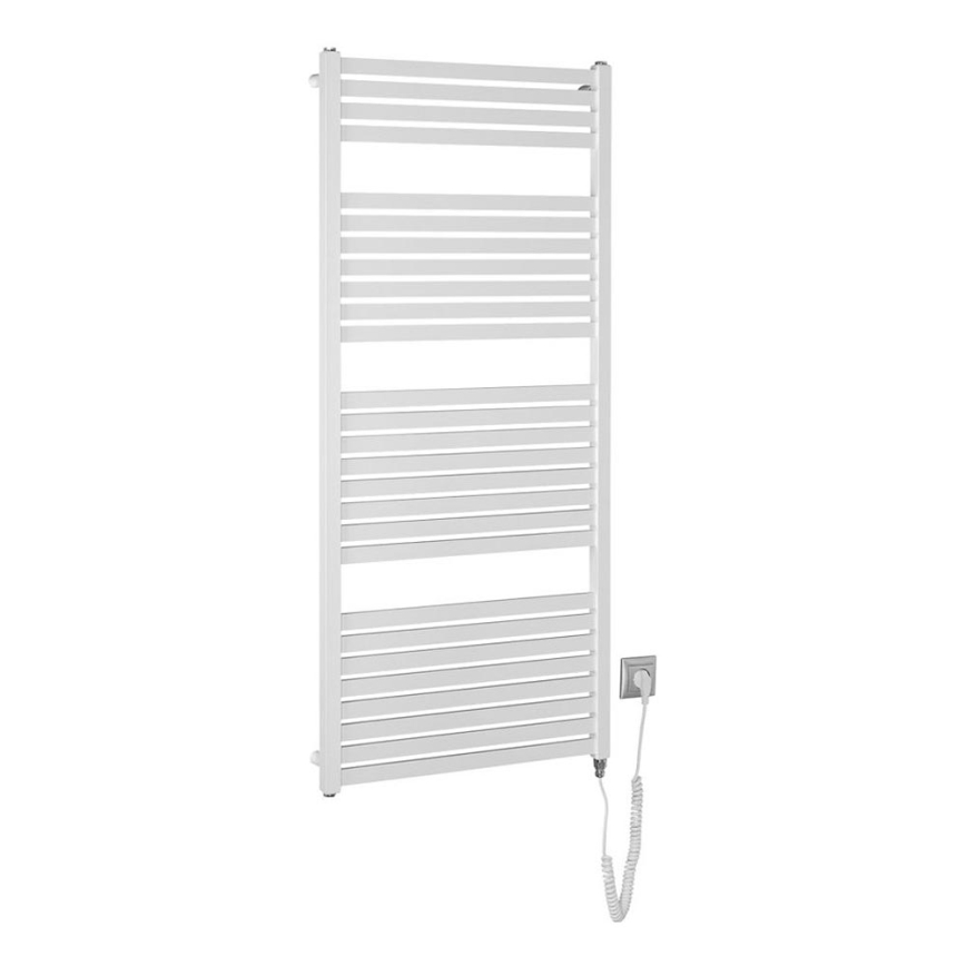 Aqualine - Badkamer elektrisch radiator TONDI-E 600W/230V 133 cm wit Recht