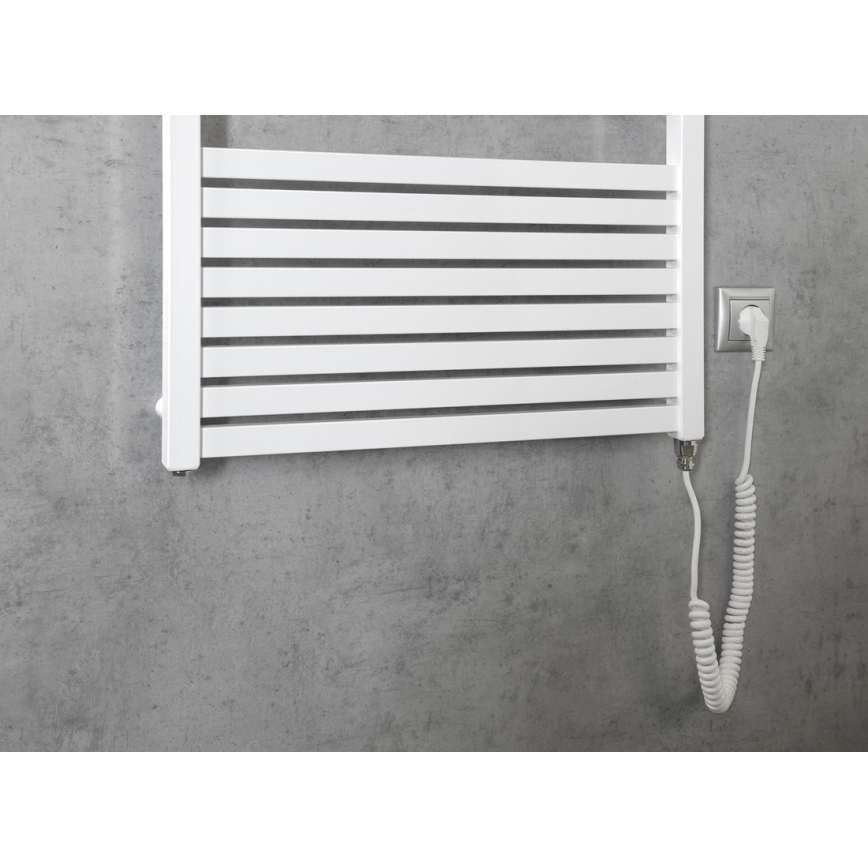 Aqualine - Badkamer elektrisch radiator TONDI-E 600W/230V 133 cm wit Recht