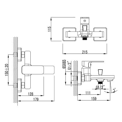 Aqualine - Badkraan FACTOR glanzend chroom