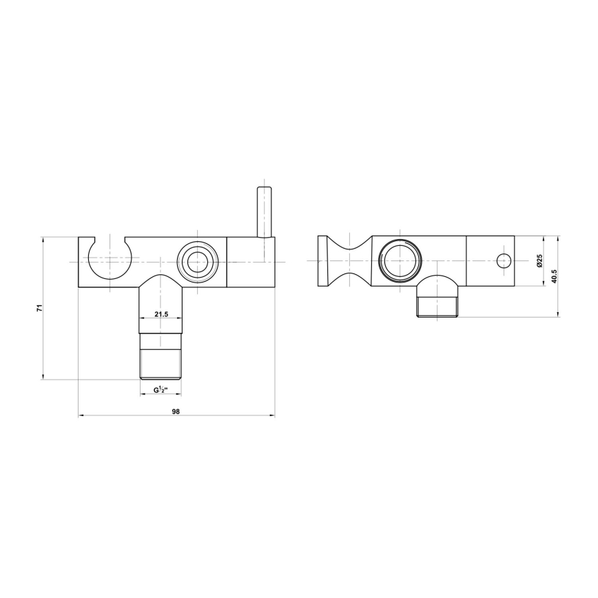 Aqualine - Bidet kraan met shower glanzend chroom