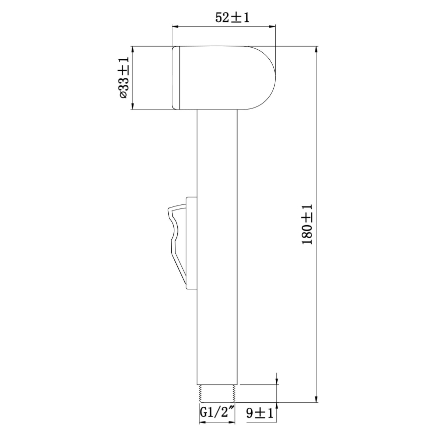 Aqualine - Bidet kraan met shower glanzend chroom