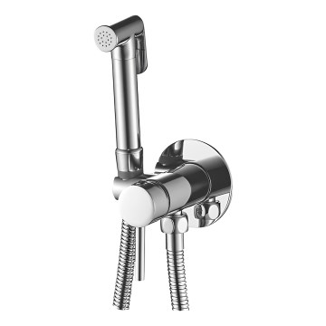 Aqualine - Bidetkraan met douche voor inbouwmontage glanzend chroom