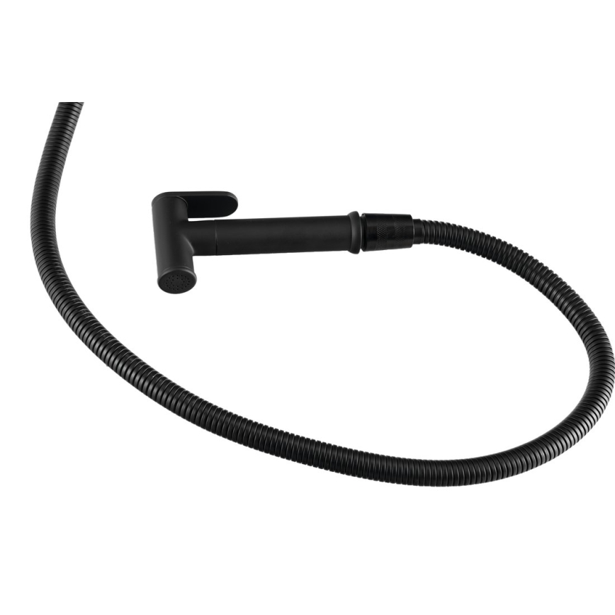 Aqualine - Bidetkraan met douche voor inbouwmontage mat zwart