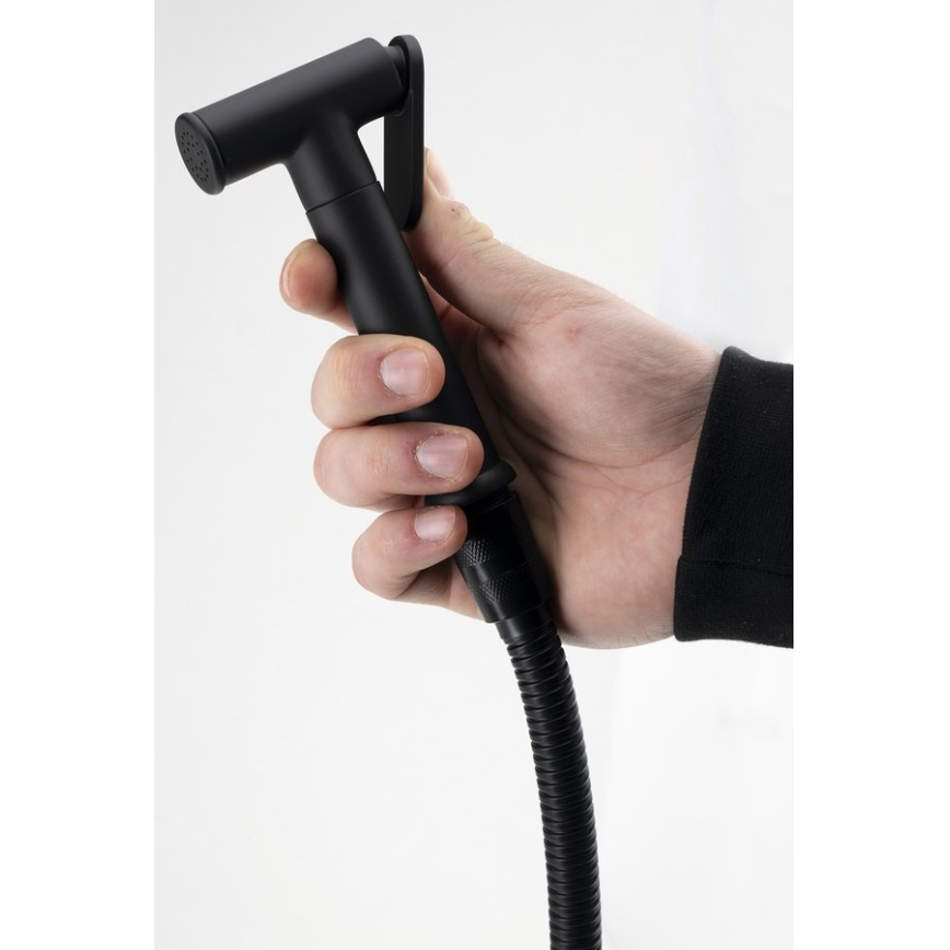 Aqualine - Bidetkraan met douche voor inbouwmontage mat zwart