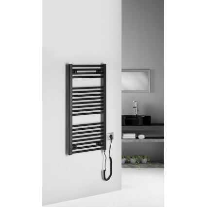 Aqualine - Elektrische badkamerradiator DIRECT-E 300W 96x45 cm mat zwart
