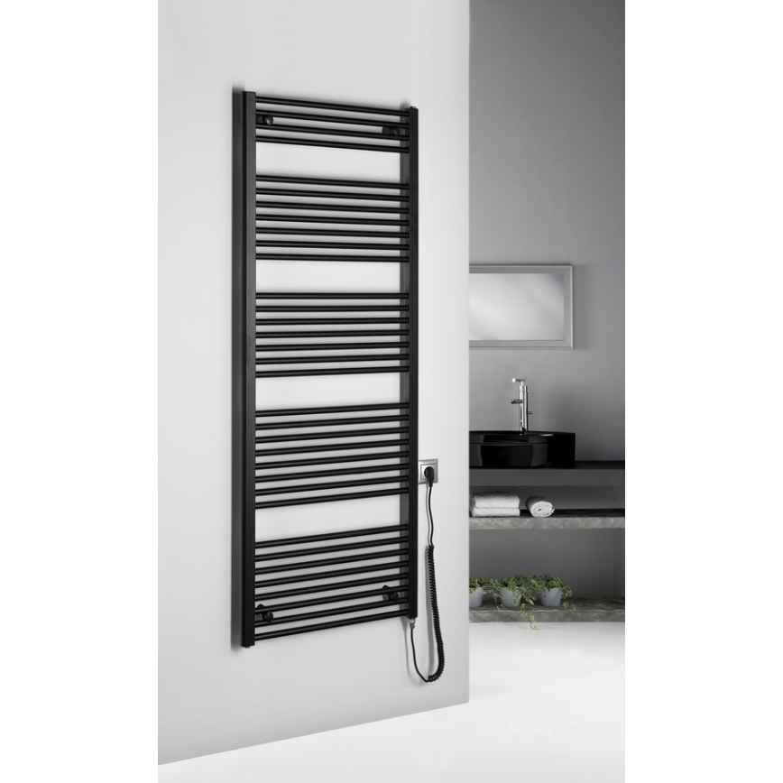 Aqualine - Elektrische badkamerradiator DIRECT-E 800W 168x60 cm mat zwart