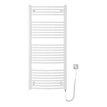 Aqualine - Elektrische badkamerradiator ORBIT-E 600 W 132 x 60 cm wit, rond