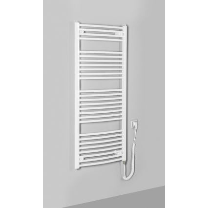 Aqualine - Elektrische badkamerradiator ORBIT-E 600 W 132 x 60 cm wit, rond