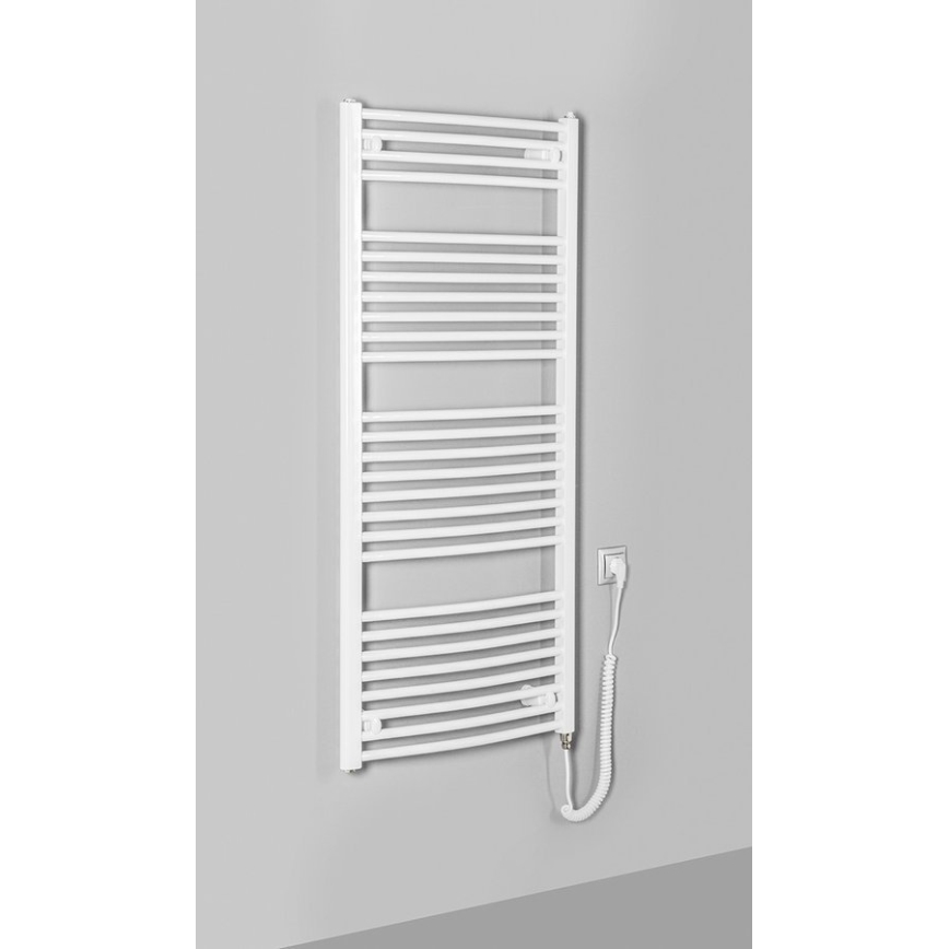 Aqualine - Elektrische badkamerradiator ORBIT-E 600 W 132 x 60 cm wit, rond