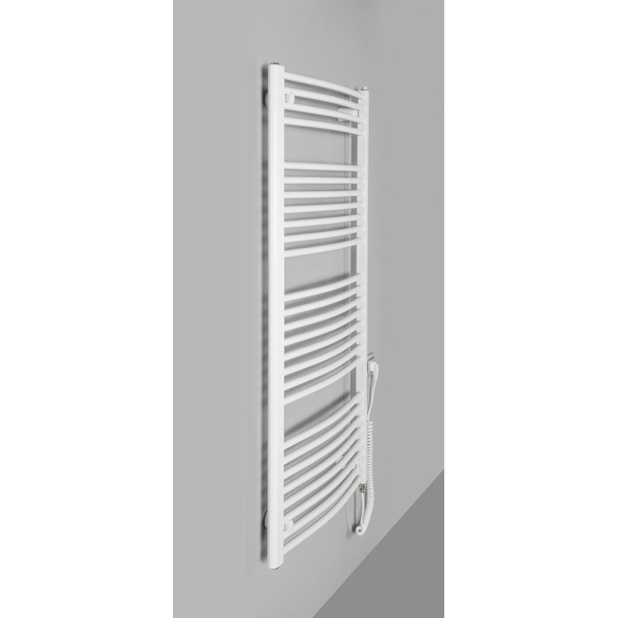 Aqualine - Elektrische badkamerradiator ORBIT-E 600 W 132 x 60 cm wit, rond