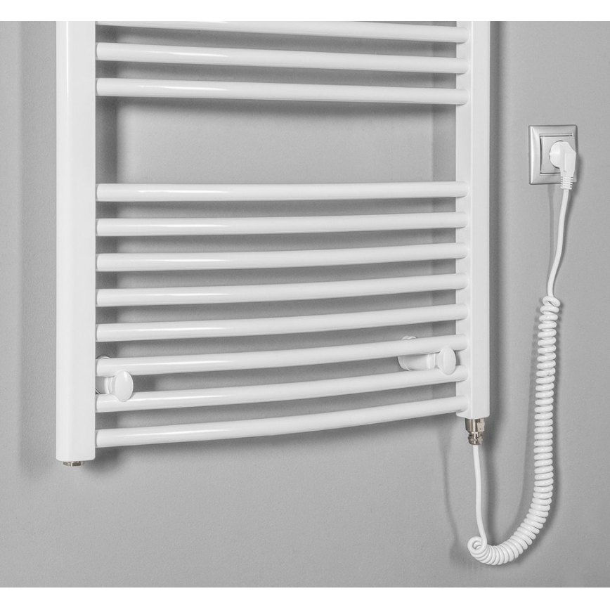Aqualine - Elektrische badkamerradiator ORBIT-E 600 W 132 x 60 cm wit, rond