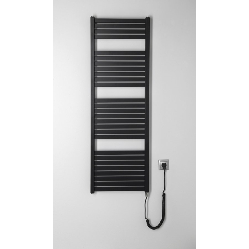 Aqualine - Elektrische badkamerradiator TONDI-E 500W 133x45 cm mat zwart