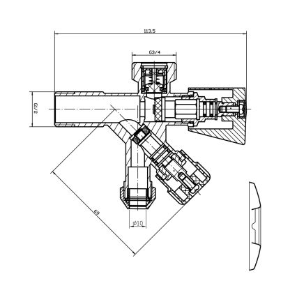 Aqualine - Gecombineerd ventiel glanzend chroom