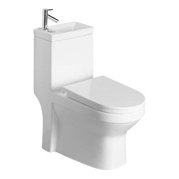 Aqualine - HYGIE WC-combinatie met wastafel, keramiek/wit