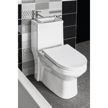 Aqualine - HYGIE WC-combinatie met wastafel, keramiek/wit