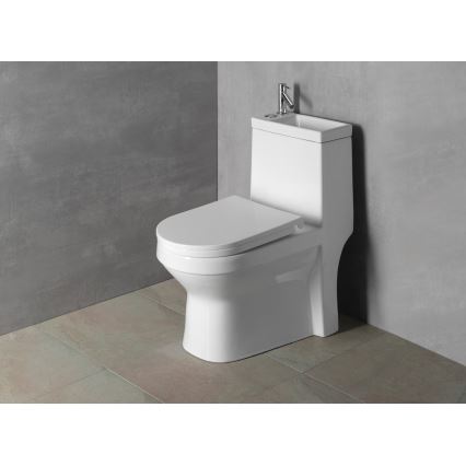 Aqualine - HYGIE WC-combinatie met wastafel, keramiek/wit