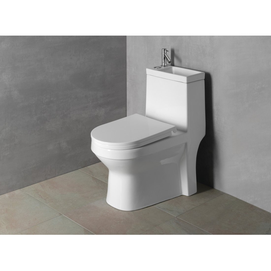 Aqualine - HYGIE WC-combinatie met wastafel, keramiek/wit