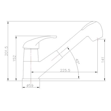 Aqualine - Keukenkraan KASIOPEA 20 cm glanzend chroom