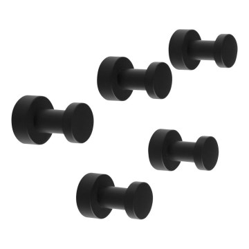 Aqualine - SET 5x Muurhaak SAMBA mat zwart