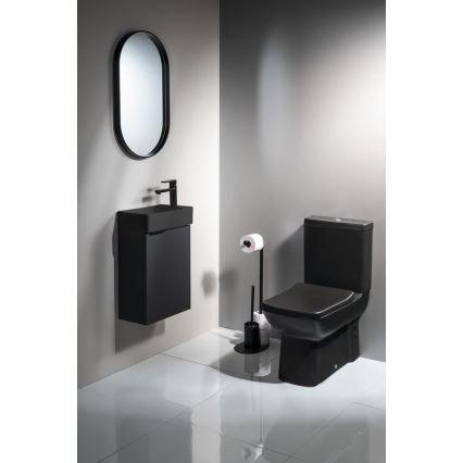 Aqualine - Toiletpapier en toiletborstelhouder SAMBA zwart