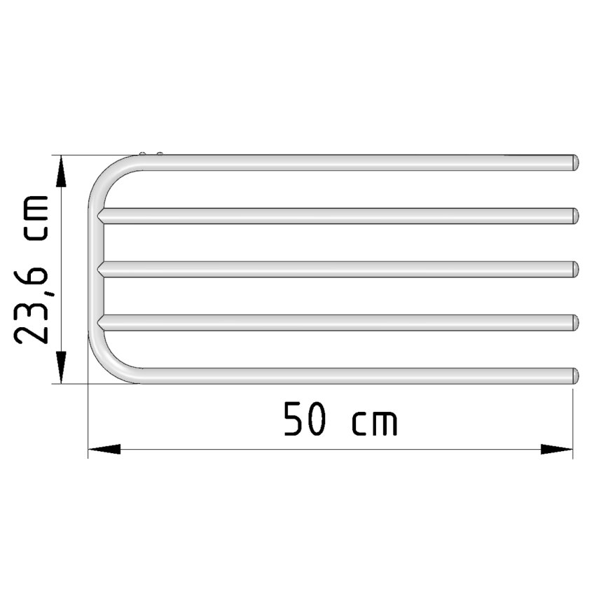 Aqualine - Towel rails voor heating element 50 cm wit