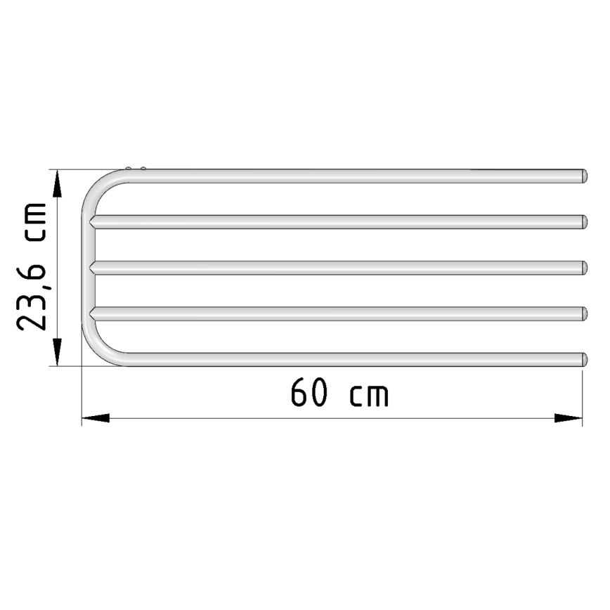 Aqualine - Towel rails voor heating element 60 cm wit