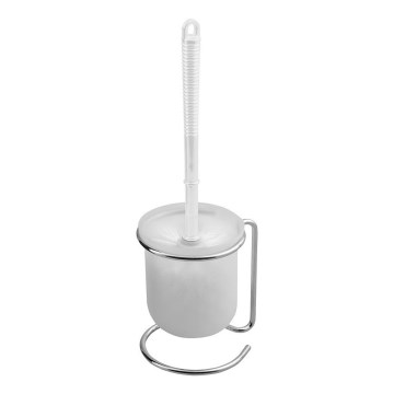Aqualine - Vrijstaande toiletborstel SIMPLE LINE wit/glanzend chroom