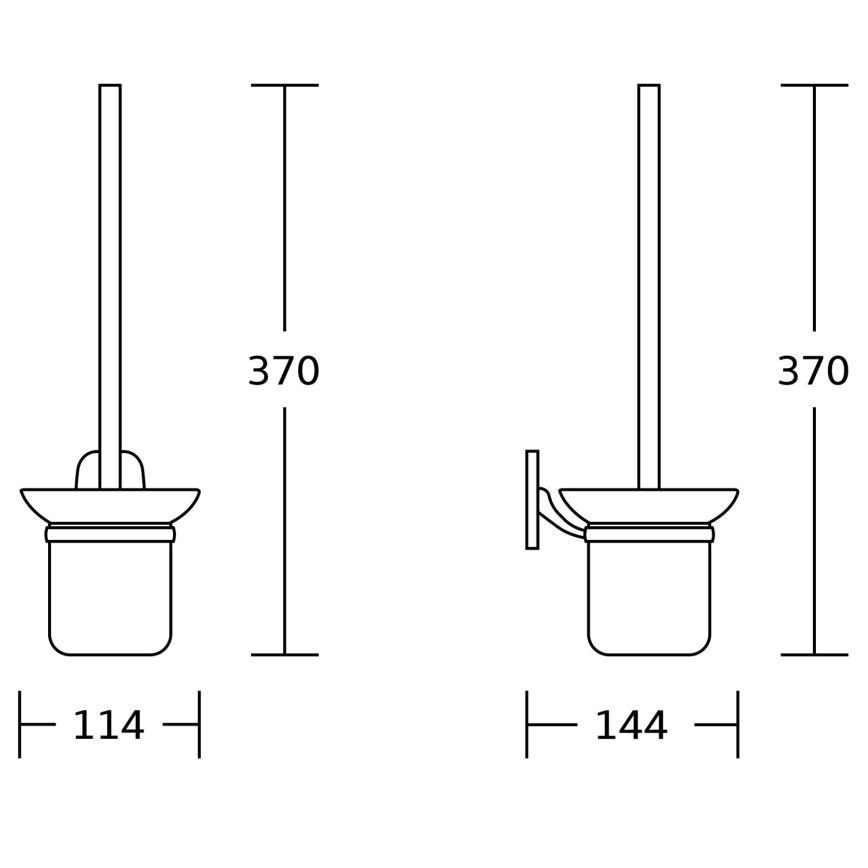 Aqualine - Wandgemonteerde toiletborstel RUMBA melkachtig glas/glanzend chroom
