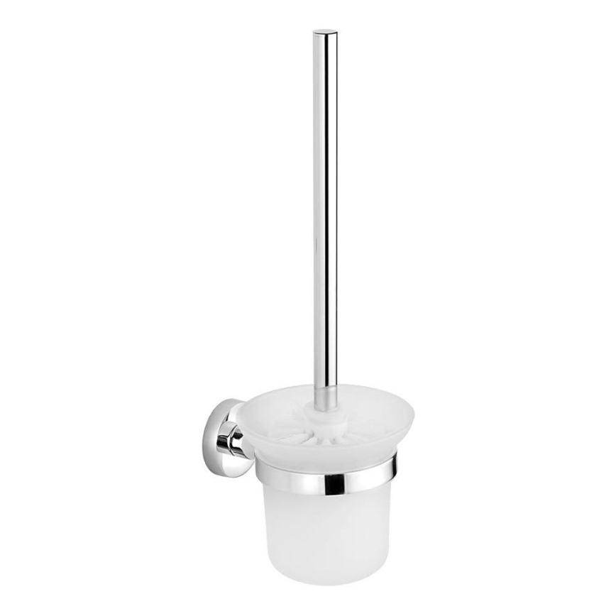 Aqualine - Wandgemonteerde toiletborstel SAMBA melkachtig glas/glanzend chroom