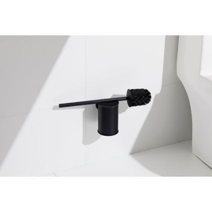 Aqualine - Wandgemonteerde toiletborstel SAMBA zwart
