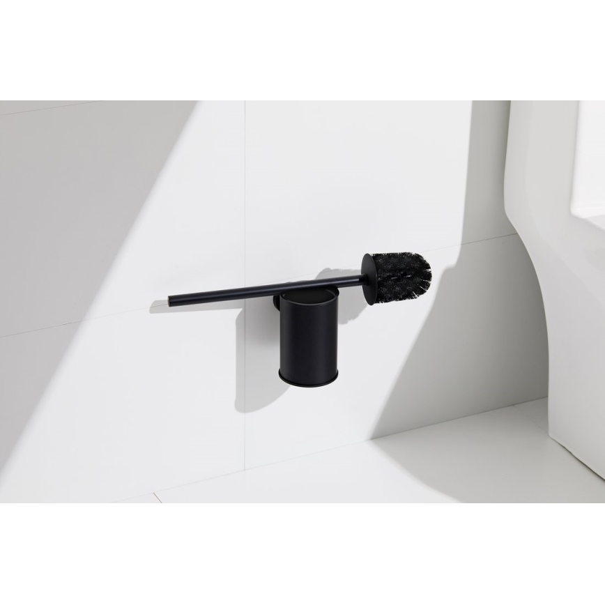 Aqualine - Wandgemonteerde toiletborstel SAMBA zwart