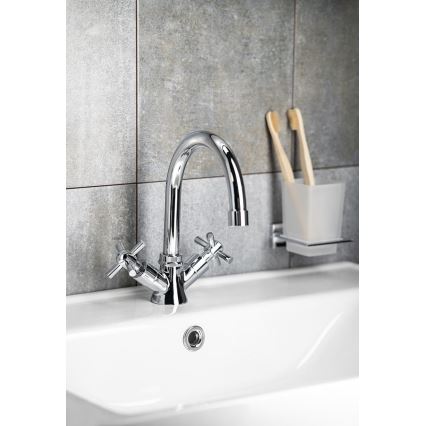 Aqualine - Wastafelkraan XENIA RETRO 22,2 cm glanzend chroom