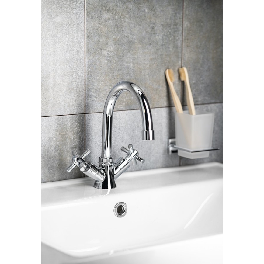 Aqualine - Wastafelkraan XENIA RETRO 22,2 cm glanzend chroom