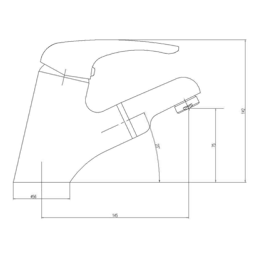 Aqualine - Wastafelmengkraan KASIOPEA 14,2 cm glanzend chroom
